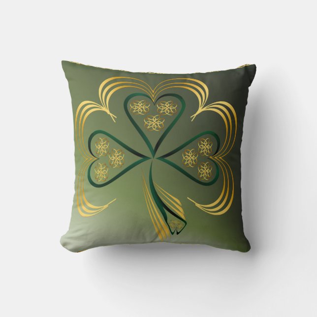 One Big Bright Shamrock Cushion (Front)