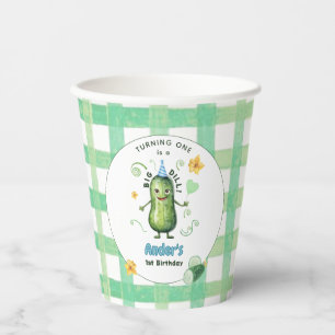 One Big Dill Pickle First Birthday Blue Paper Cups