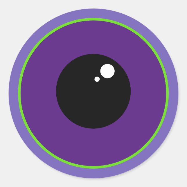 One Big Eye Purple Classic Round Sticker (Front)