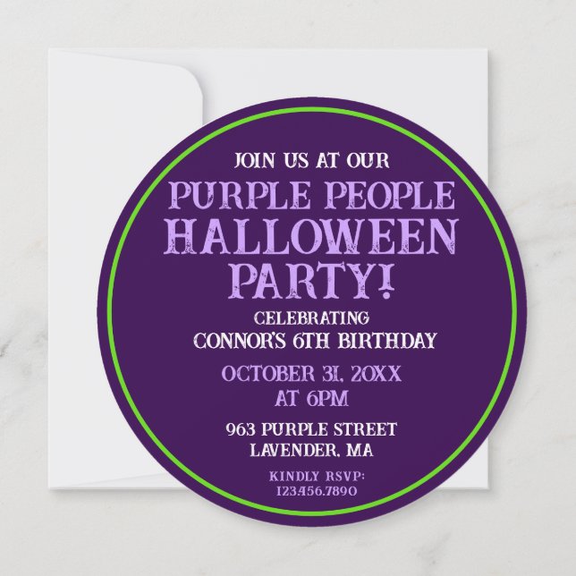 One Big Eye Purple Party Invitation (Back)