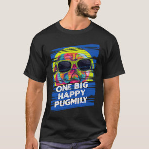One Big Happy Pugmily  Pug Humor Dutch Bulldog Dog T-Shirt