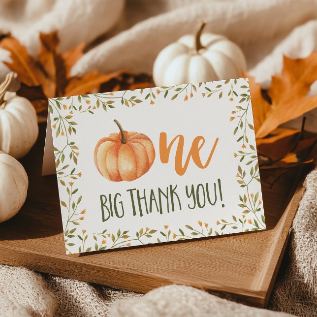 One Big Thank You Pumpkin 1st Birthday Thank You (Creator Uploaded)