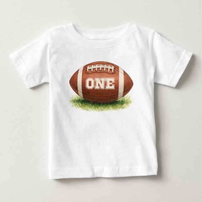 ONE Birthday American Football-Themed Baby T-Shirt (Front)