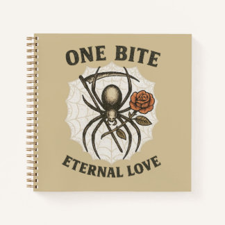 One Bite Eternal Love Gothic Spider Halloween Notebook