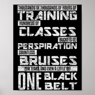One Black Belt Martial Arts Jiu Jitsu Karate Poster