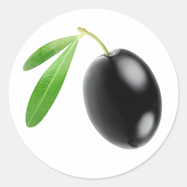 One black olive classic round sticker (Front)