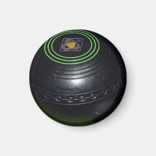 One Black Vintage Lawn Bowl, Magnet