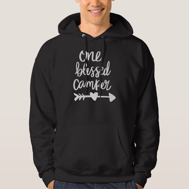 One Blessed Camper Happy Camper Camping Hoodie (Front)