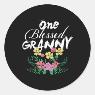 One Blessed Grandma Nonna Gigi Granny Nana Mama Je Classic Round Sticker