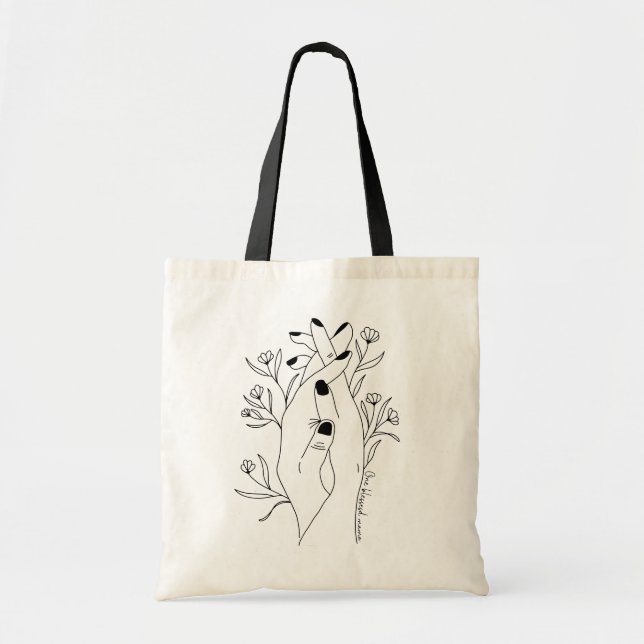 One blessed Mama Quote Tote Bag (Front)