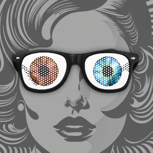 One Blue Eye and One Brown Eye! Retro Sunglasses