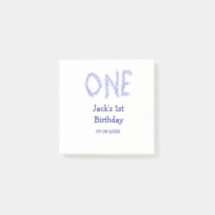 One blue glitter boy modern 1st birthday  post-it notes