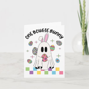 One Boojee Bunny Funny Boo Ghost Happy Easter Day Card