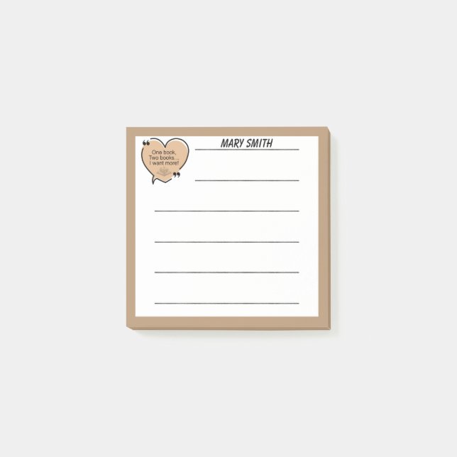 One Book, Two Books... I Want More! Post-it Notes (Front)