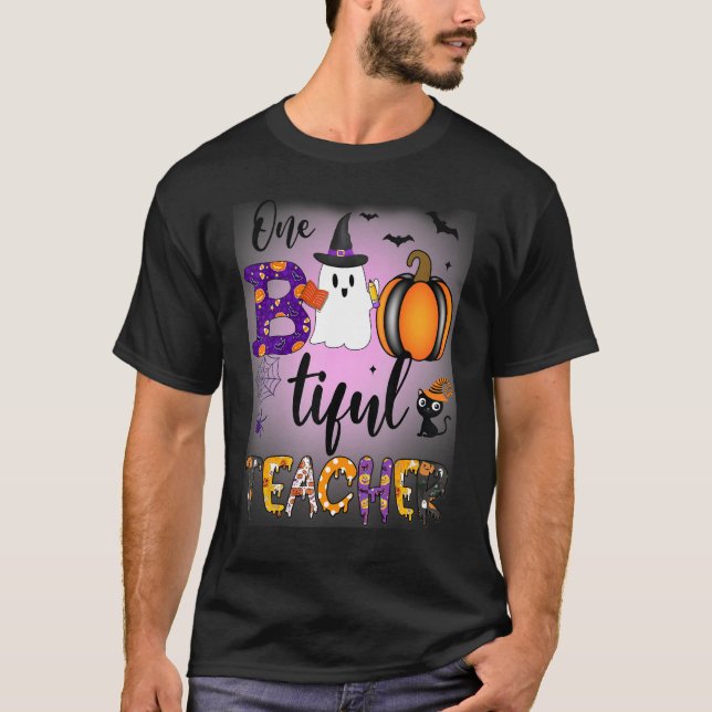 One Bootiful Teacher   Halloween T-Shirt (Front)