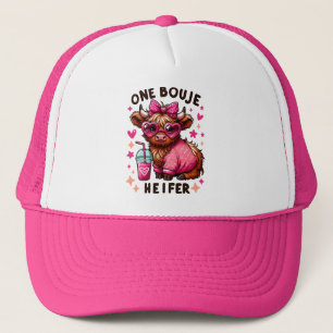 One Bouje Heifer - Cute Valentine's Day Heifer Cow Trucker Hat