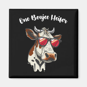 One Boujee Heifer Funny Cow Vintage Retro Magnet