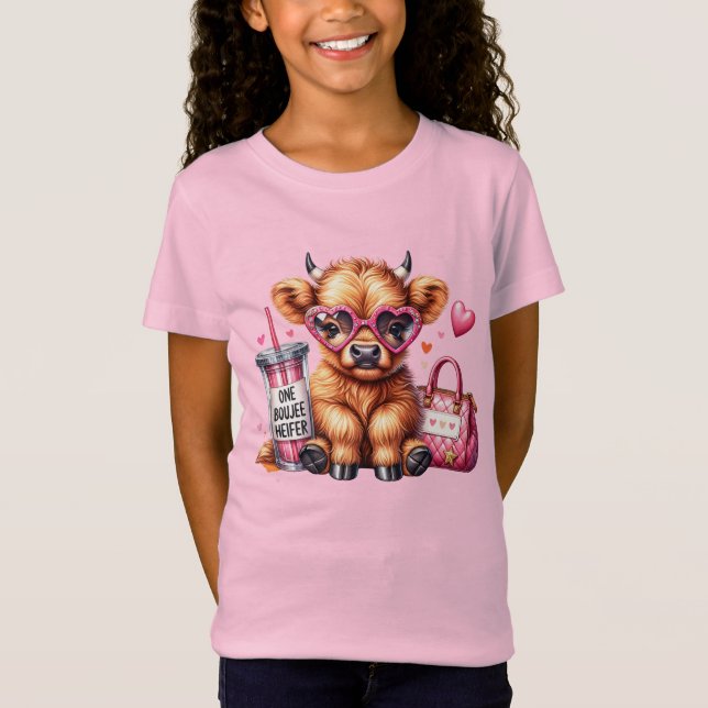 One Boujee Heifer Highland Cow T-Shirt (Front)