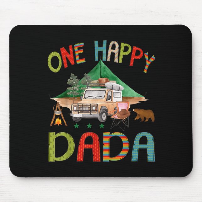 One Boy Happy Dada Camper 1st Birthday Mouse Pad (Front)