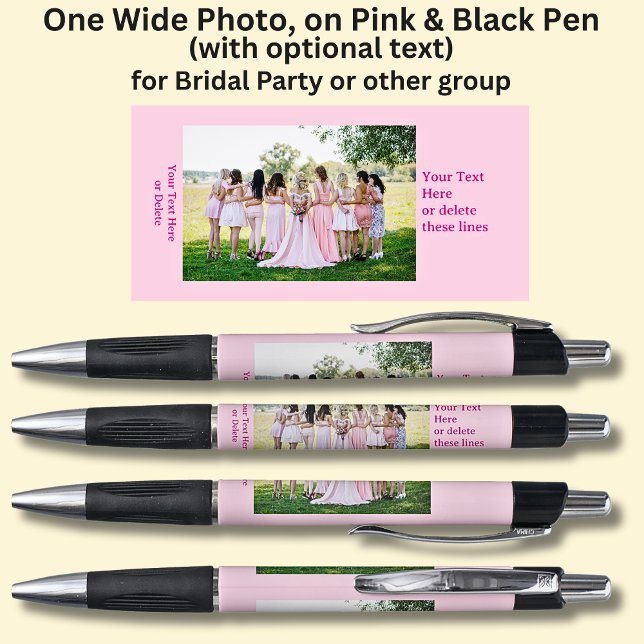 One Bridal Party Photo with text on Pink & Black (Creator Uploaded)