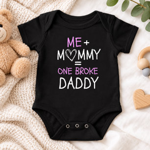 One Broke Daddy Funny Baby Bodysuit