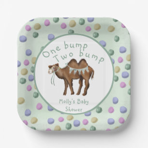 One bump Two bump Twin Baby Shower Paper Plate