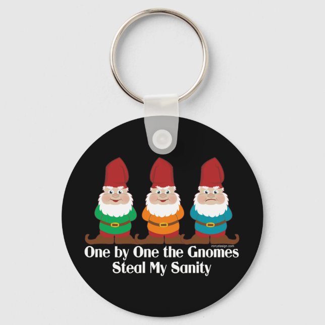 One By One The Gnomes Funny Key Ring (Front)