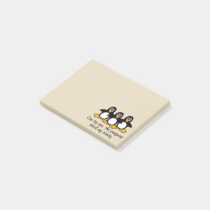 One by One The Penguins Funny Saying Design Brown Post-it Notes