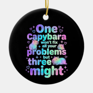One capybara won't fix all your problems but three ceramic tree decoration