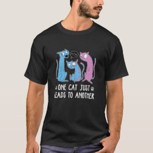 One Cat Short Of Crazy Cat Cat Owner Pet Animals T-Shirt