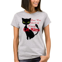 one cat short of crazy cat mama tshirt design