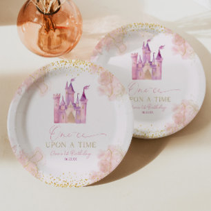 One-ce Upon A Time Princess 1st Birthday Party Paper Plate