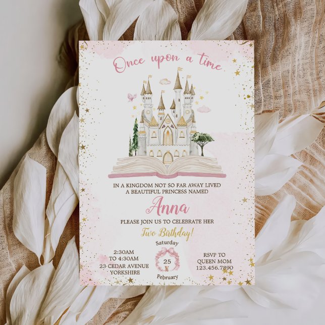 One-ce Upon A Time Princess 2nd Birthday Party Invitation (Creator Uploaded)