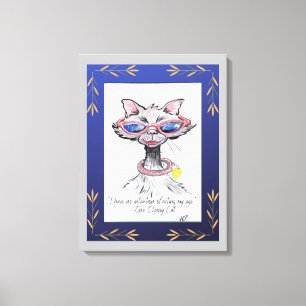 One Classy Cat Fun Canvas Art Print