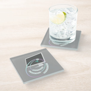 One Click Sparks AI, Data, and Digital Revolution Glass Coaster