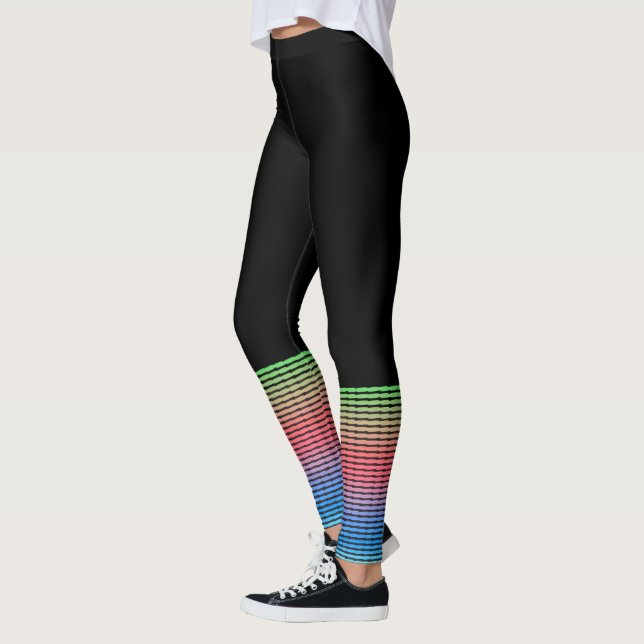 One Colour And Colourful Stripe Knee-High Socks Leggings (Left)