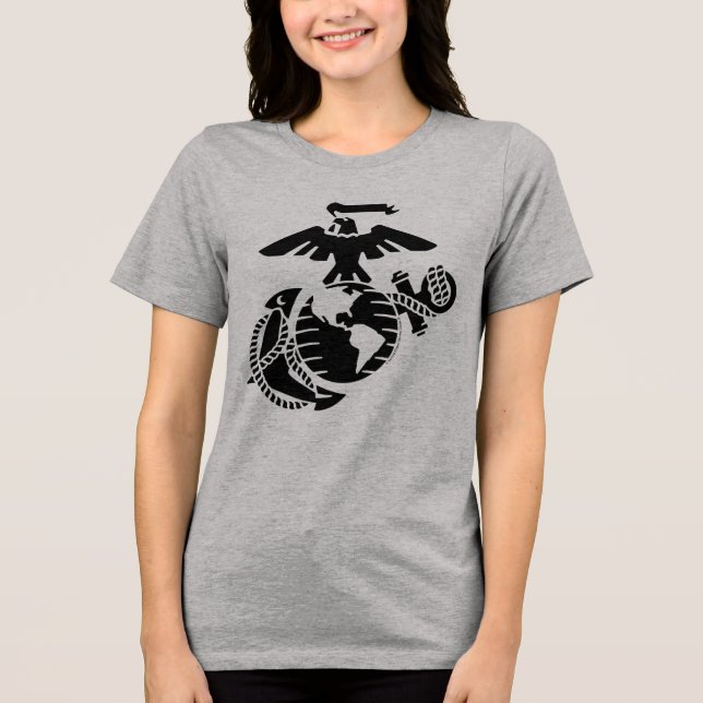 One-Colour EGA - Black Tri-Blend Shirt (Front)