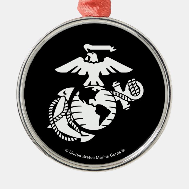 One-Colour EGA - White Metal Tree Decoration (Front)