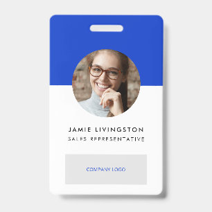 One-Colour Modern Professional Logo Photo ID Badge