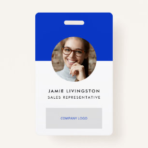 One-Colour Modern Professional Logo Photo ID Badge