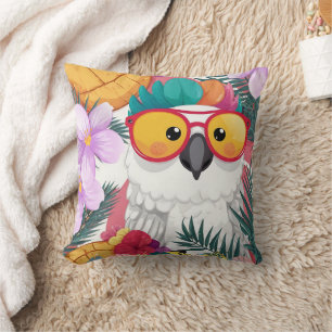 One Confused Cool Cockatoo Print Cushion
