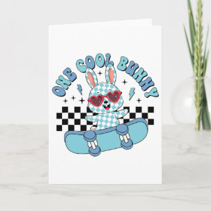 One Cool Bunny Easter Rabbit Skateboard Boys Girls Card