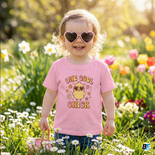 One Cool Chick Retro Groovy Easter Spring Toddler T-Shirt
