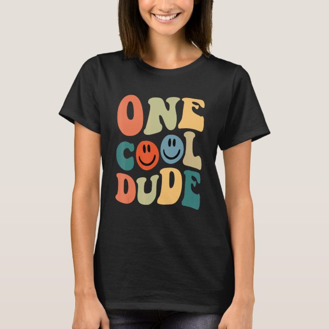 One Cool Dude 1st Birthday For Boys Retro T-Shirt (Front)