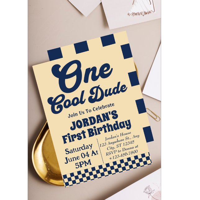 One Cool Dude 1st Birthday  Invitation (Creator Uploaded)