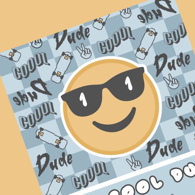 One Cool Dude Birthday Invitation Retro Blue   (Creator Uploaded)