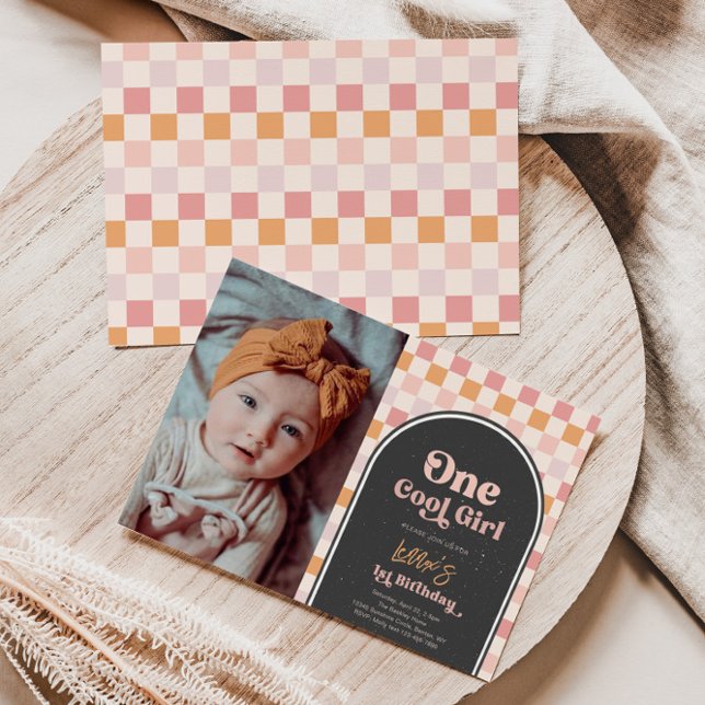 One Cool Girl First Birthday Photo Invitation  (Creator Uploaded)