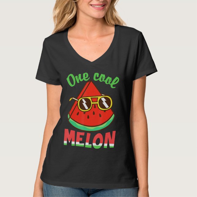 One Cool Melon Sunglasses Watermelon T-Shirt (Front)