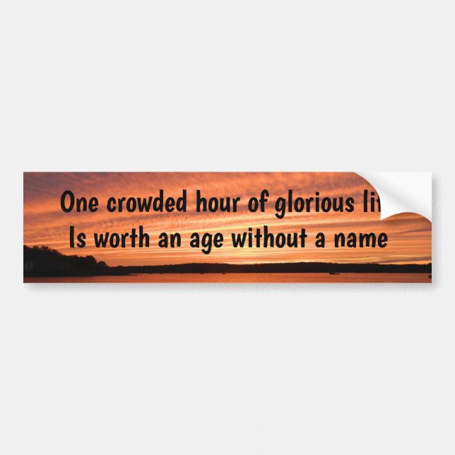 One Crowded Hour of glorious life.. The Call Bumper Sticker (Front)