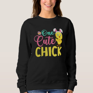 One Cut Chick Bunny Ear  Easter Day Sweatshirt